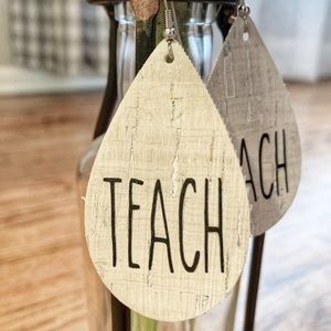 Rae Dunn Inspired White Cork Earrings